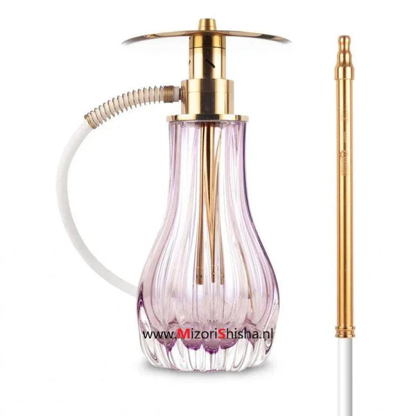 El Nefes Meets Oduman Dream M1 Pink shisha waterpijp roze goud kristallen vaas vooraanzicht