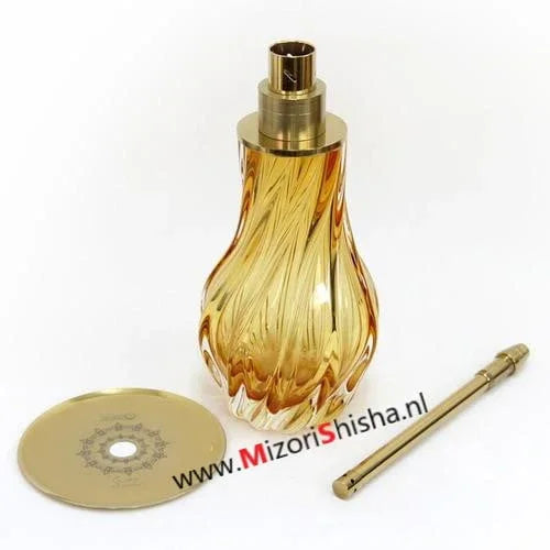 El Nefes Oduman Dream M1 Gold shisha detail - goud gele vaas en roestvrijstalen kolom