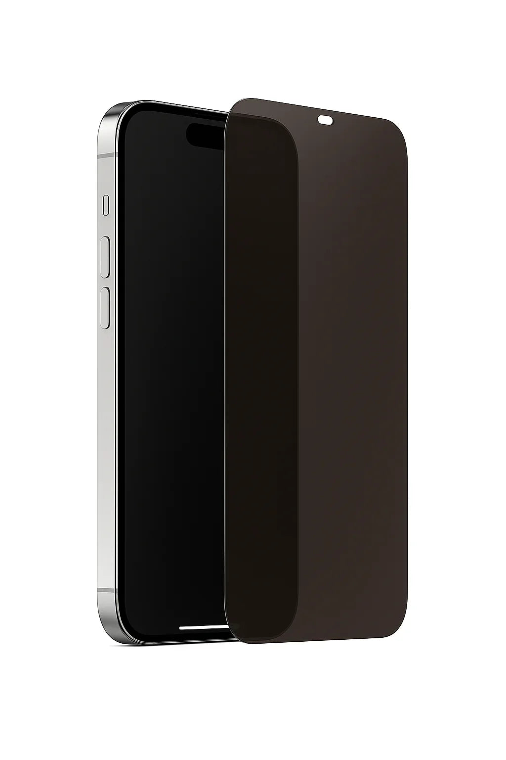 Exclusive iPhone 14 Pro Max privacy screenprotector van 9H gehard glas met anti-kijk bescherming - voor- en zij-aanzicht