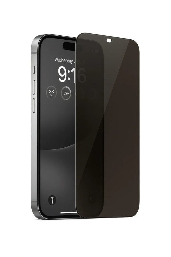 Exclusive iPhone 16 privacy screenprotector van 9H gehard glas met anti-kijk coating