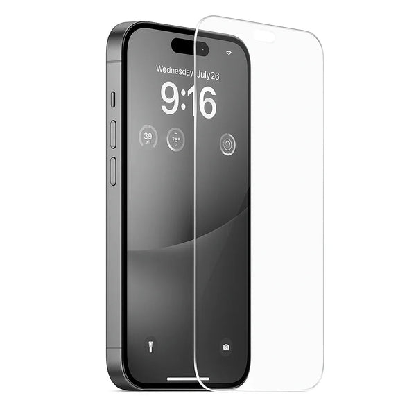 Exclusive iPhone 16 Pro screenprotector van helder 9H gehard glas, krasbestendig en stootbestendig
