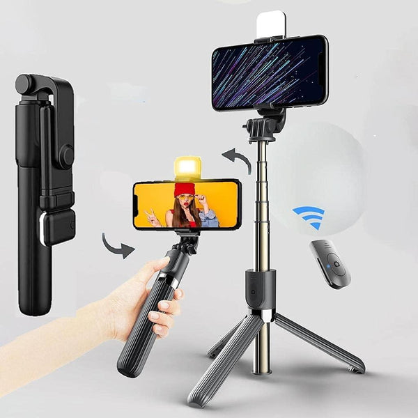 Exclusive N08S Bluetooth selfie stick met uitklapbaar statief en draadloze afstandsbediening