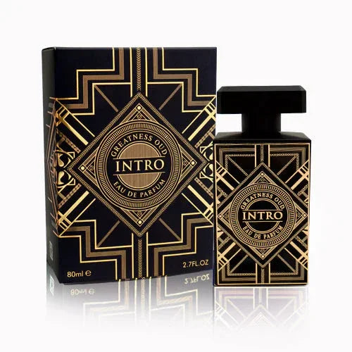 Fragrance World Greatness Oud Intro - oriëntaals eau de parfum met oud en amber in luxe fles