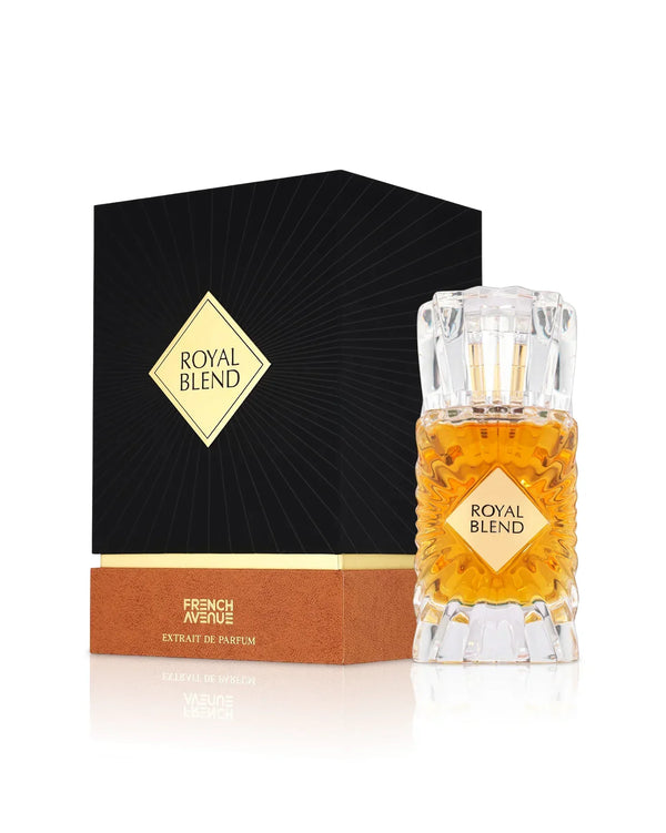 French Avenue Royal Blend flesje eau de parfum naast doos op witte achtergrond
