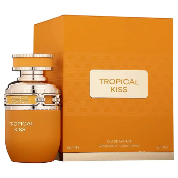 French Avenue Tropical Kiss eau de parfum fles met tropisch fruitige geur van ananas, mango en passievrucht