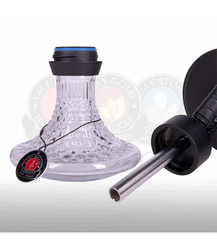 Glazen waterpijp vaas van de Amy Deluxe 072.03 Antique Berry Mini, close-up