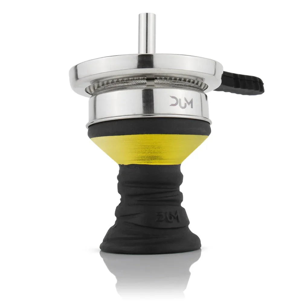 Grote Dum SS71 Big Buffer shisha met heldere glazen vaas en gouden details