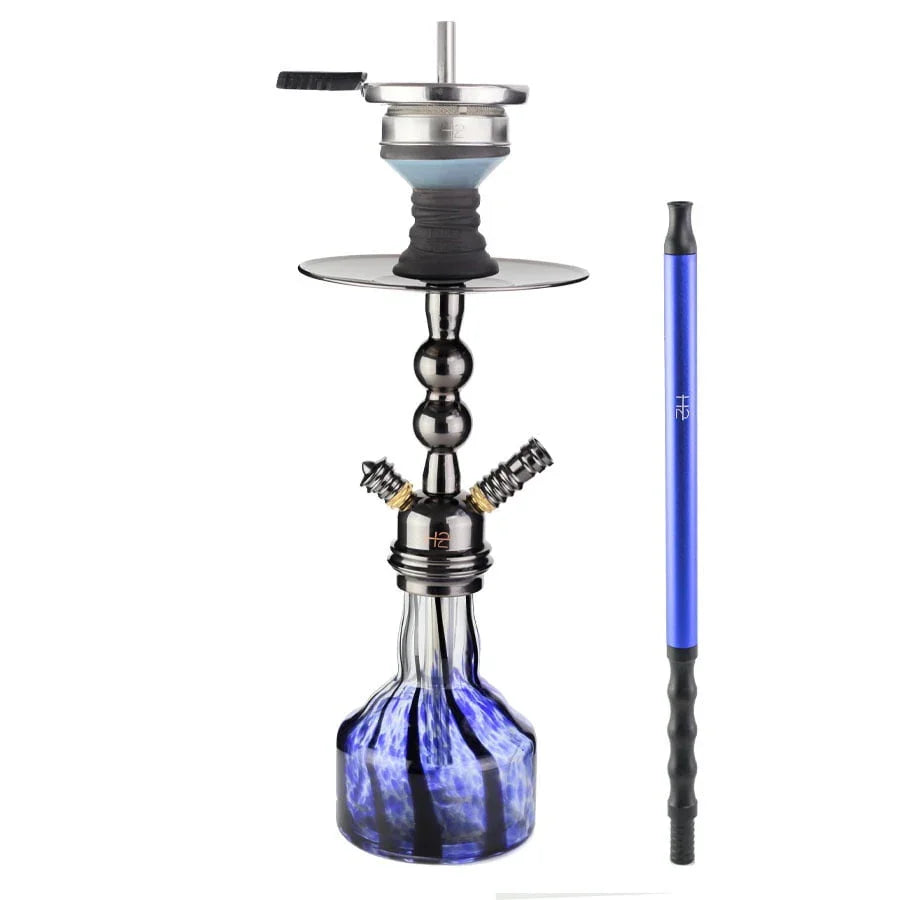 H2 009 B goedkope waterpijp met aluminium kolom en glazen vaas