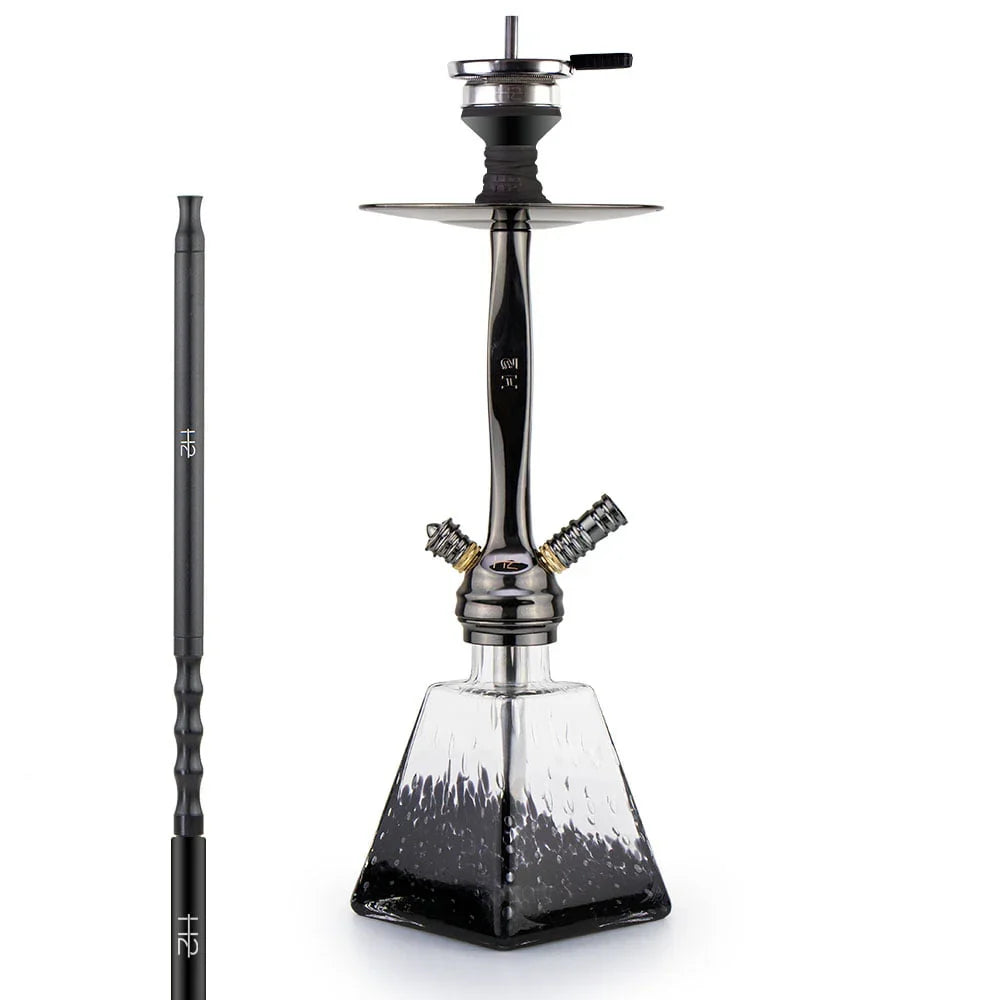 H2 038 We Can Do It shisha vaas zwart - zij-aanzicht losse waterpijp vaas