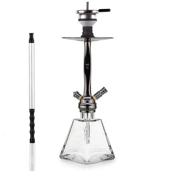 H2 038 We Can Do It waterpijp transparant - compacte shisha met glazen vaas en diffusor