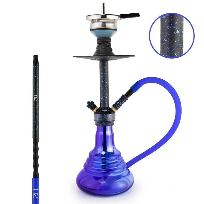 H2 352 Camouflage shisha blauw 51 cm - waterpijp met aluminium frame en Hot Screen