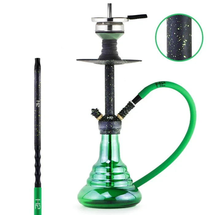 H2 352 Camouflage shisha groen 51 cm - doorzichtige glazen waterpijp vaas