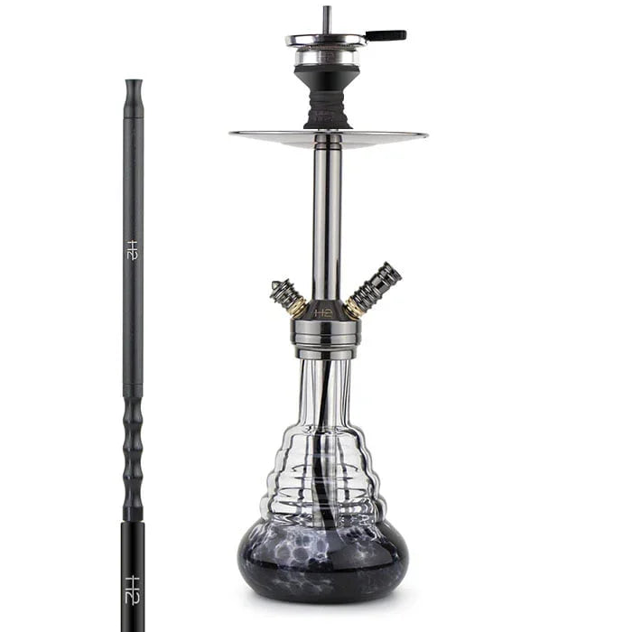 H2 452 Little Rocket waterpijp zwart - compacte shisha met SOFT TOUCH siliconenslang en Hot Screen tabakskop