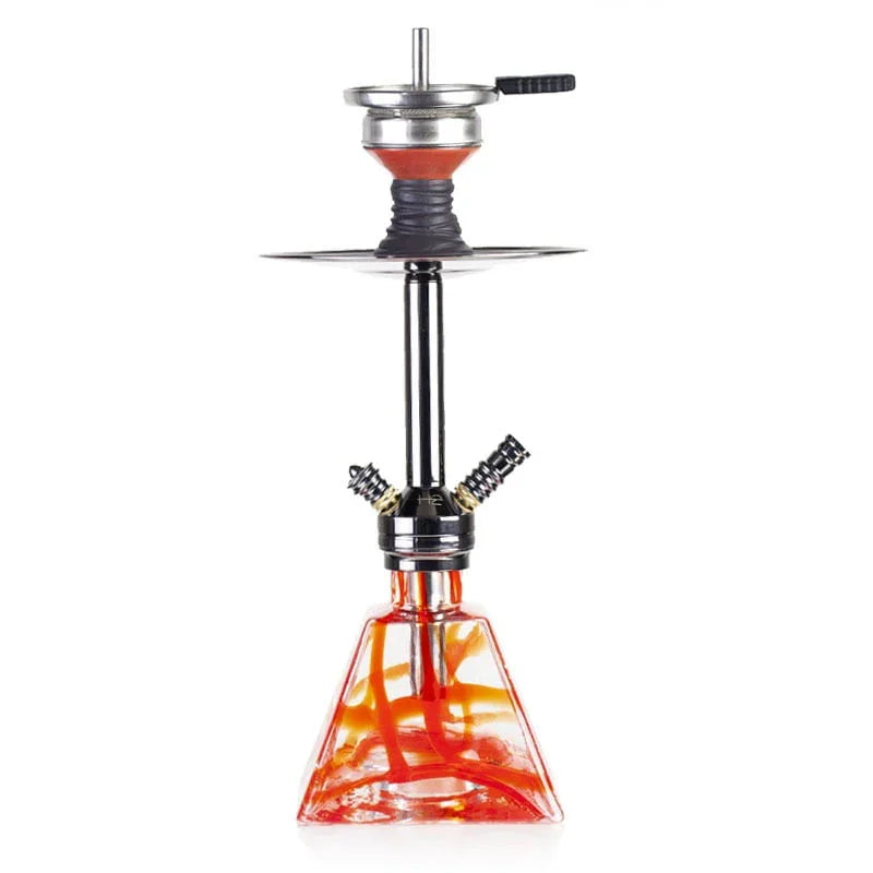 H2 652 Amazing shisha in de kleur Rood met aluminium kolom en glazen vaas