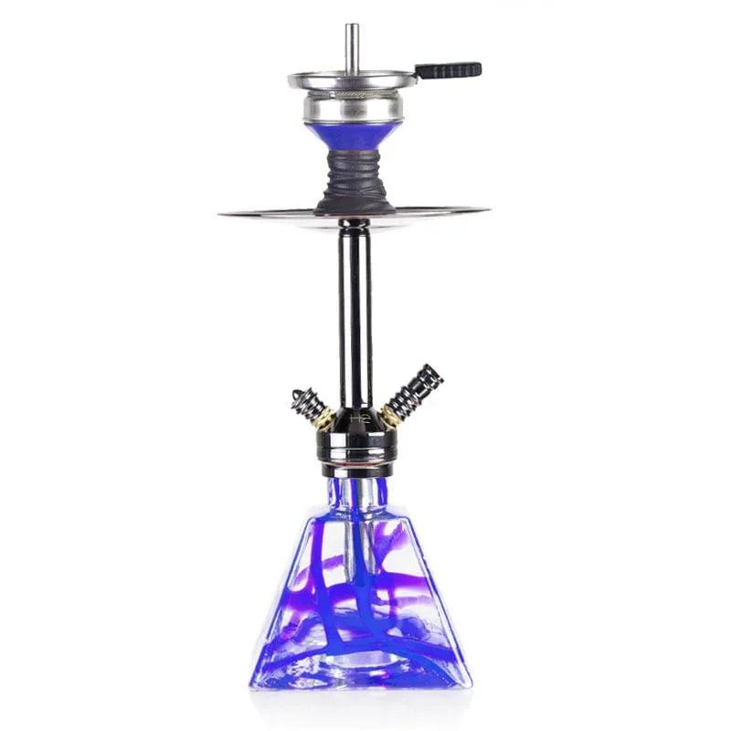 H2 652 Amazing shisha in het Blauw met doorzichtige glazen waterpijp vaas