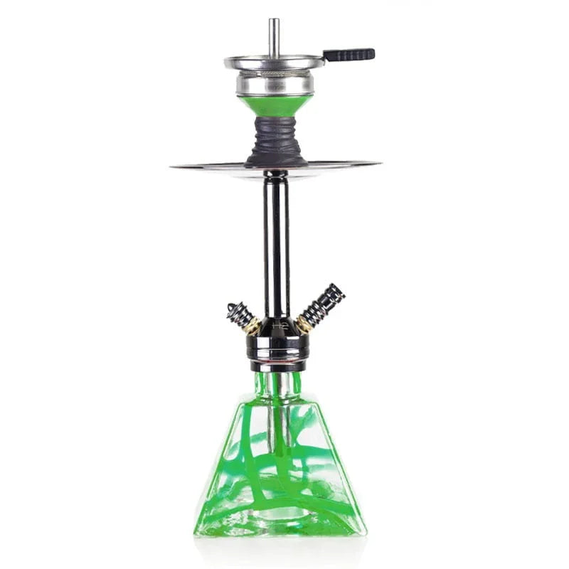 H2 652 Amazing waterpijp in het Groen met SOFT TOUCH siliconen slang
