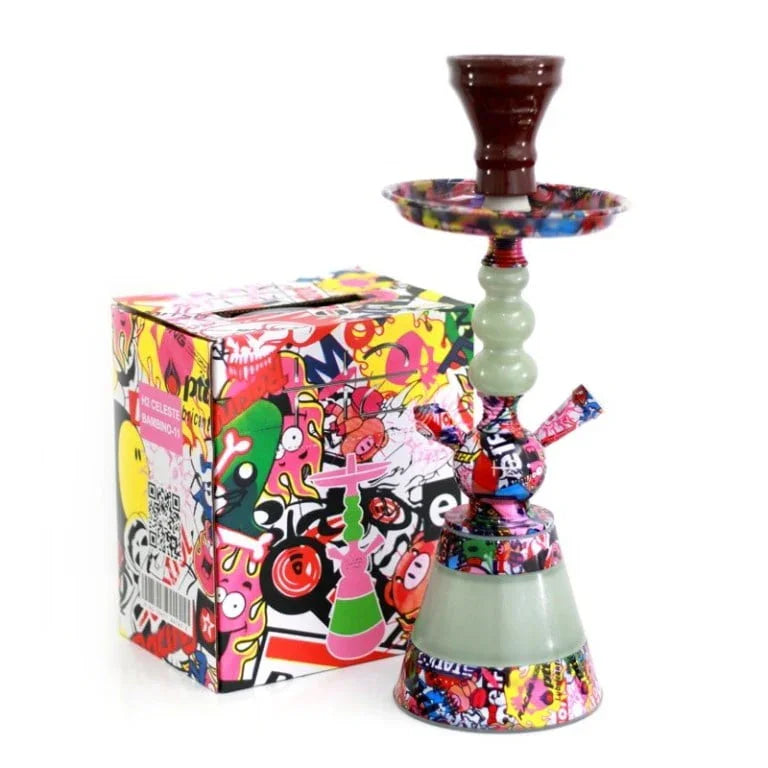 H2 Bambino 3 Boules shisha roze glow-in-the-dark uitvoering