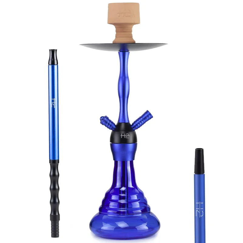 H2 Great Greedy H13 shisha blauw - complete set met diffuser en siliconen slang