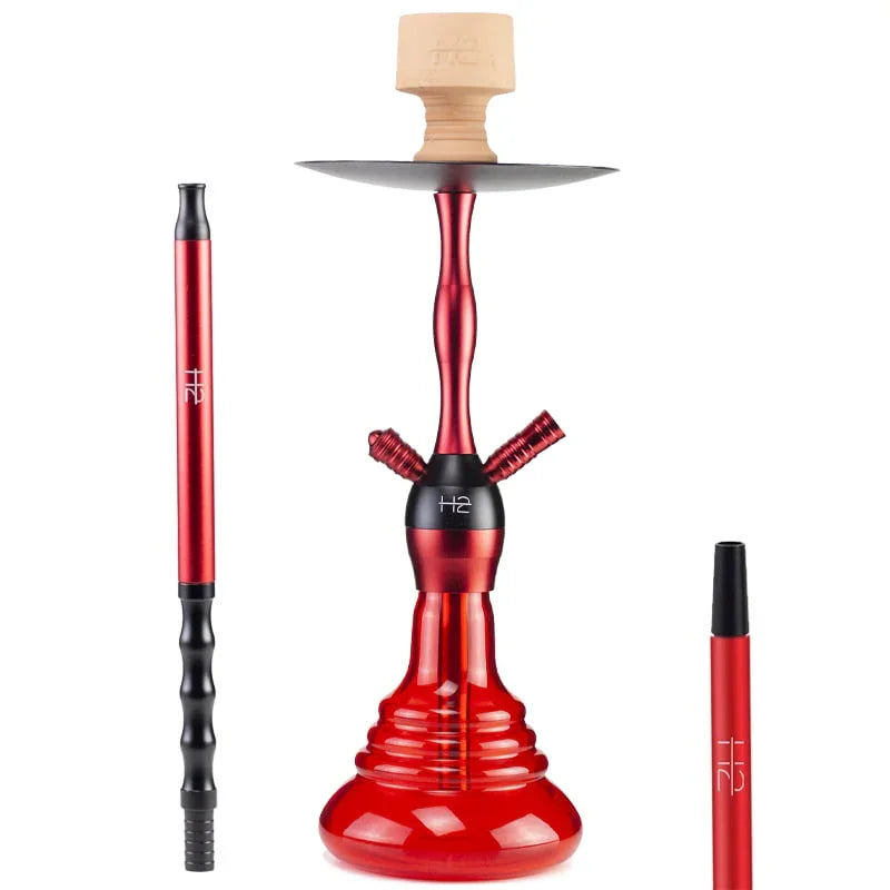 H2 Great Greedy H13 waterpijp rood - complete shisha set met kooltang