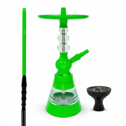 H2 Rayka Green complete waterpijp met horizontaal blow off systeem in groen