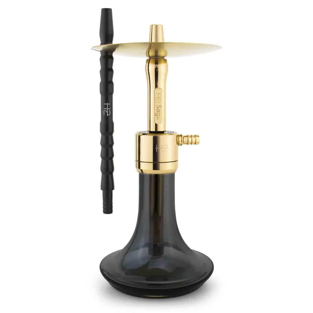 H2 Saga Small H75 Gold Edition waterpijp in zwart en goud - complete shisha set