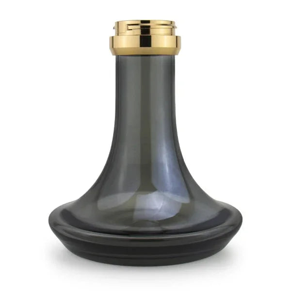 H2 Saga Small H75 Gold Edition waterpijp met zwarte vaas en gouden rookkolom