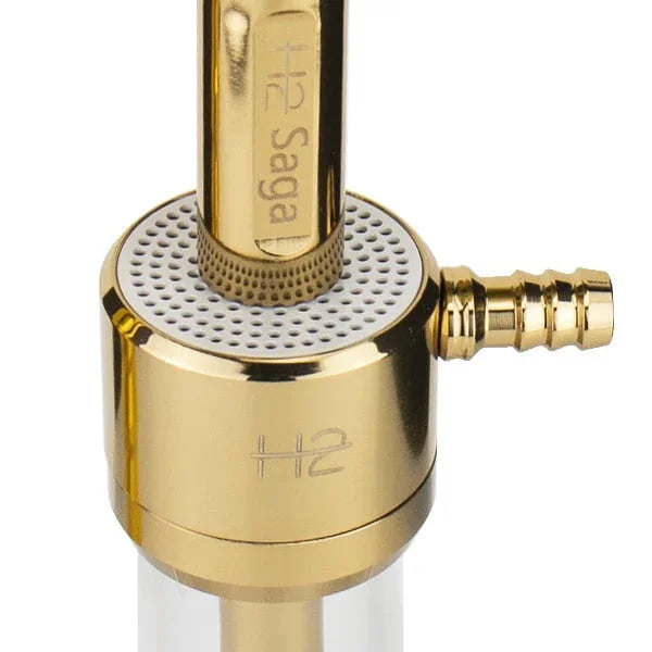 H2 Saga Small H75 shisha in gebruik met zichtbare rook - klikbevestigingssysteem