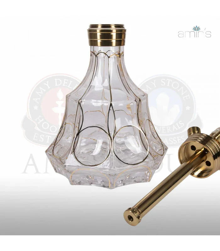 Handgeblazen kristallen waterpijp vaas van de Amy Deluxe Amir's Luxury 901 Karat X Goud