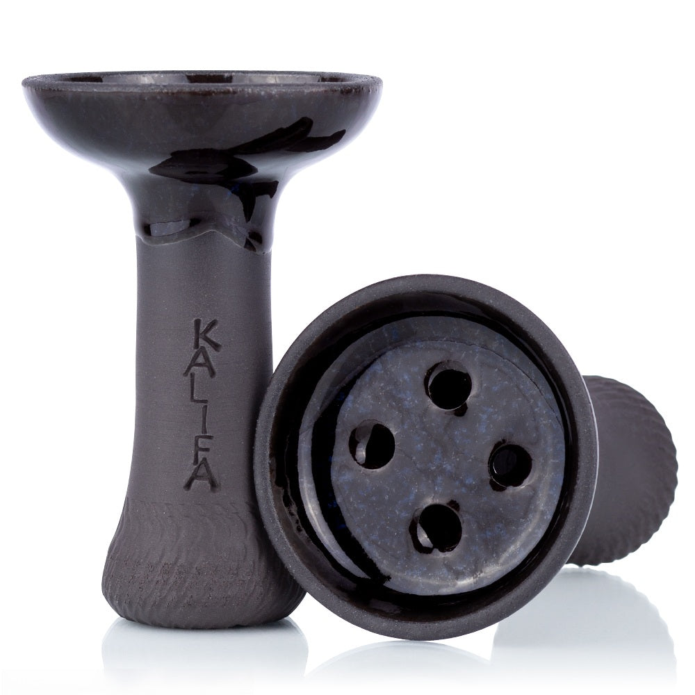 Kalifa Classic Midnight vortex waterpijp tabakskop in zwart met donkerblauwe accenten, handgemaakt in Duitsland