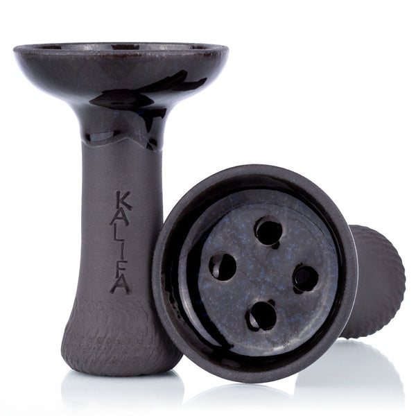 Kalifa Classic Midnight vortex waterpijp tabakskop in zwart met donkerblauwe accenten, handgemaakt in Duitsland