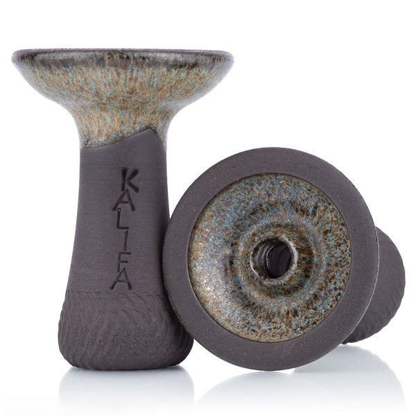 Kalifa Phunnel Mini Apatit blauwe shisha tabakskop handgemaakt, zijaanzicht