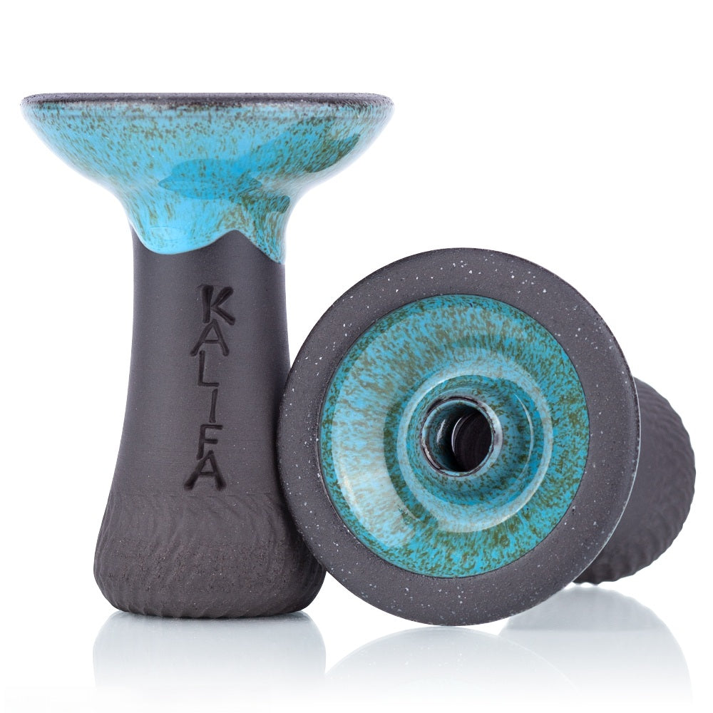 Kalifa Phunnel Mini Neptun waterpijp tabakskop blauw groen gespikkeld - vooraanzicht