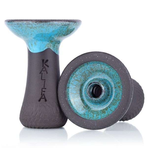 Kalifa Phunnel Mini Neptun waterpijp tabakskop blauw groen gespikkeld - vooraanzicht