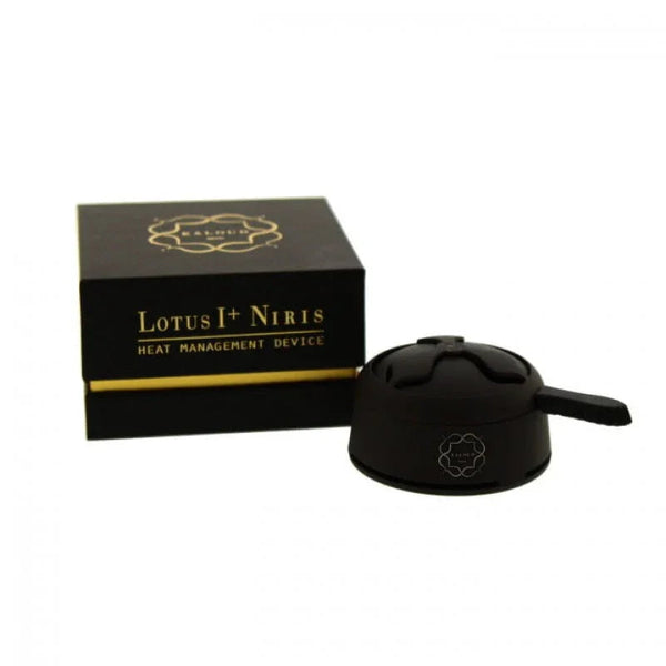 Kaloud Lotus 1+ Niris zwart op een waterpijp tabakskop - heat management device voor shisha