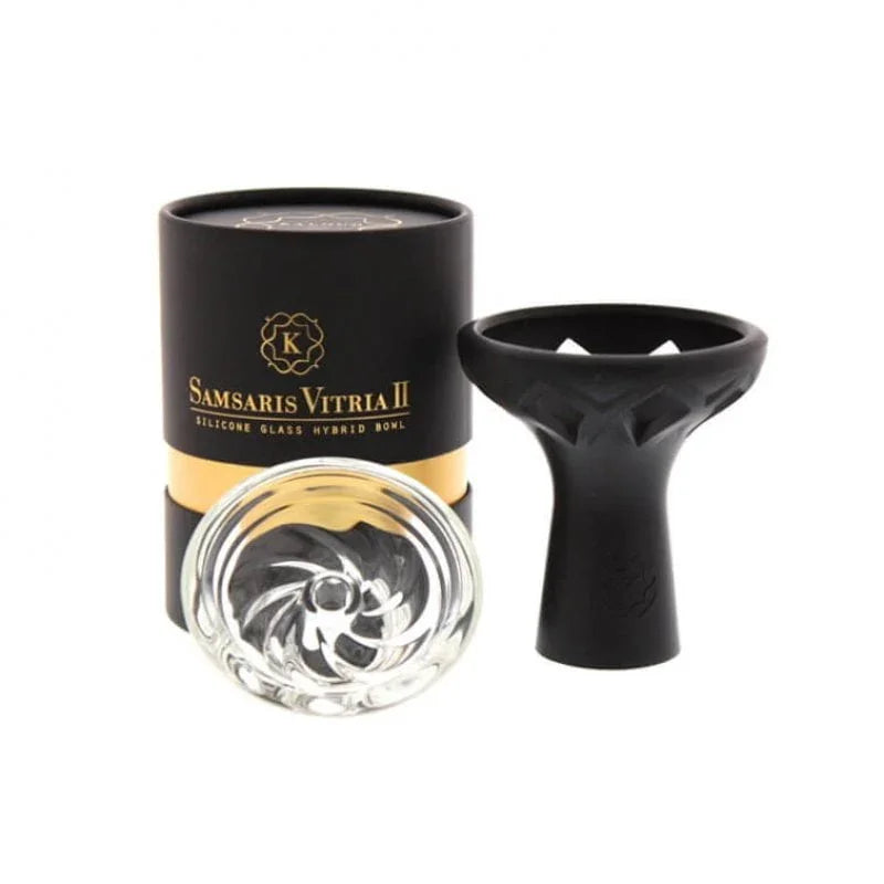 Kaloud Samsaris Vitria II shisha tabakskop met Heat Management Device en deksel - zijaanzicht