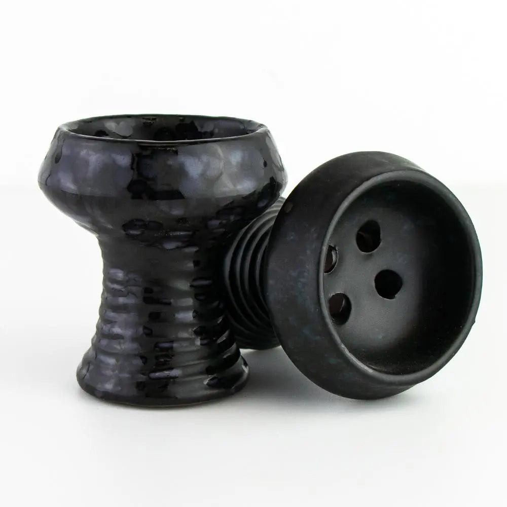 Keramische waterpijp tabakskop van de DUM Accordion compacte shisha zwart met LED