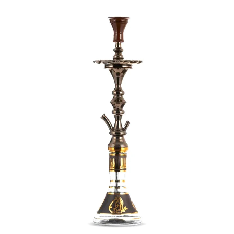 Khalil Mamoon Black waterpijp - handgemaakte Egyptische shisha van messing en koper met donkere afwerking