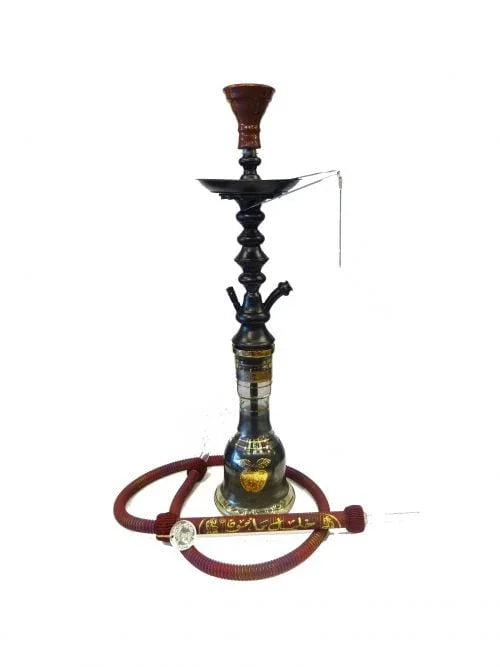 Khalil Mamoon Cafe Model Zwart shisha waterpijp 70 cm roestvrij staal glazen vaas