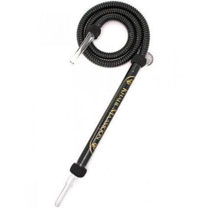 Khalil Mamoon Egyptische waterpijp slang 150 cm in zwart met ergonomisch handvat