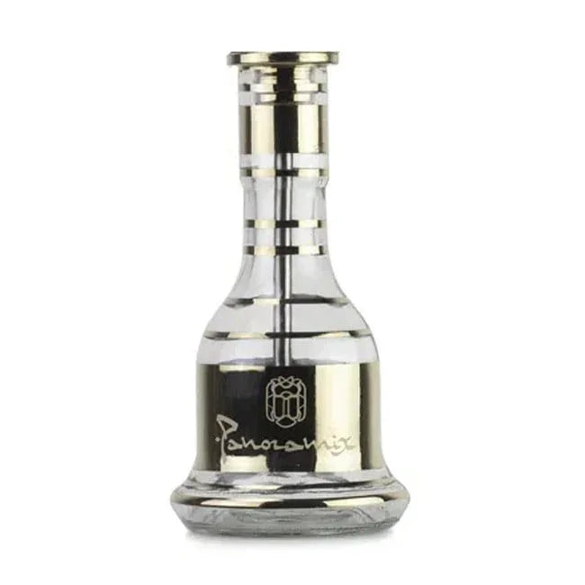 Khan Al Khalily Panoramix B waterpijp vaas goud - losse shisha vaas 70 cm dik glas