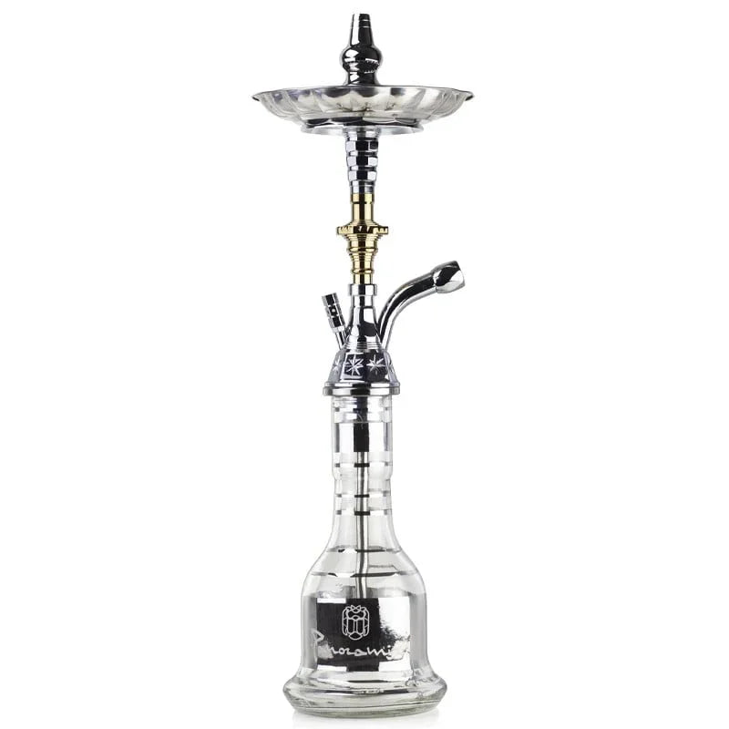 Khan Al Khalily Panoramix B zilveren waterpijp vaas voor 70 cm shisha - ronde klassieke vorm