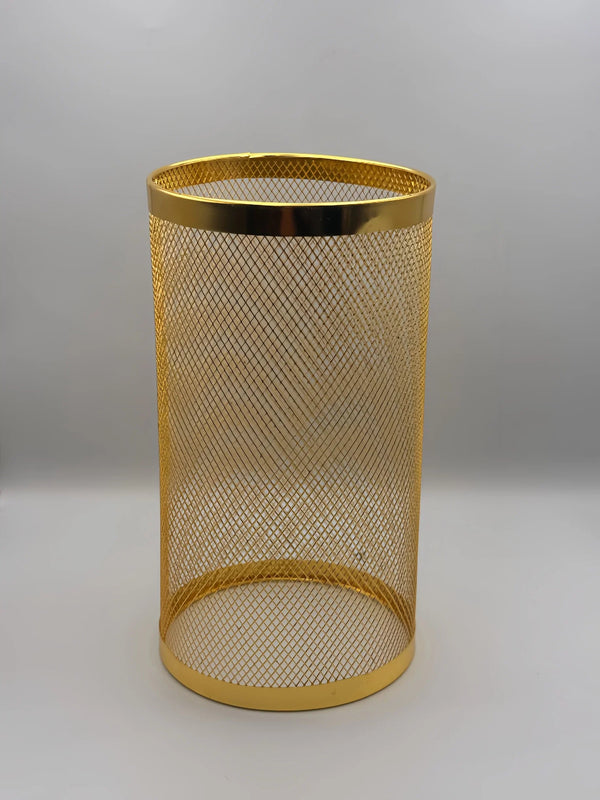 Kleine gouden shisha windvanger in net-vorm van metaal, compact windscherm voor waterpijp tabakskop