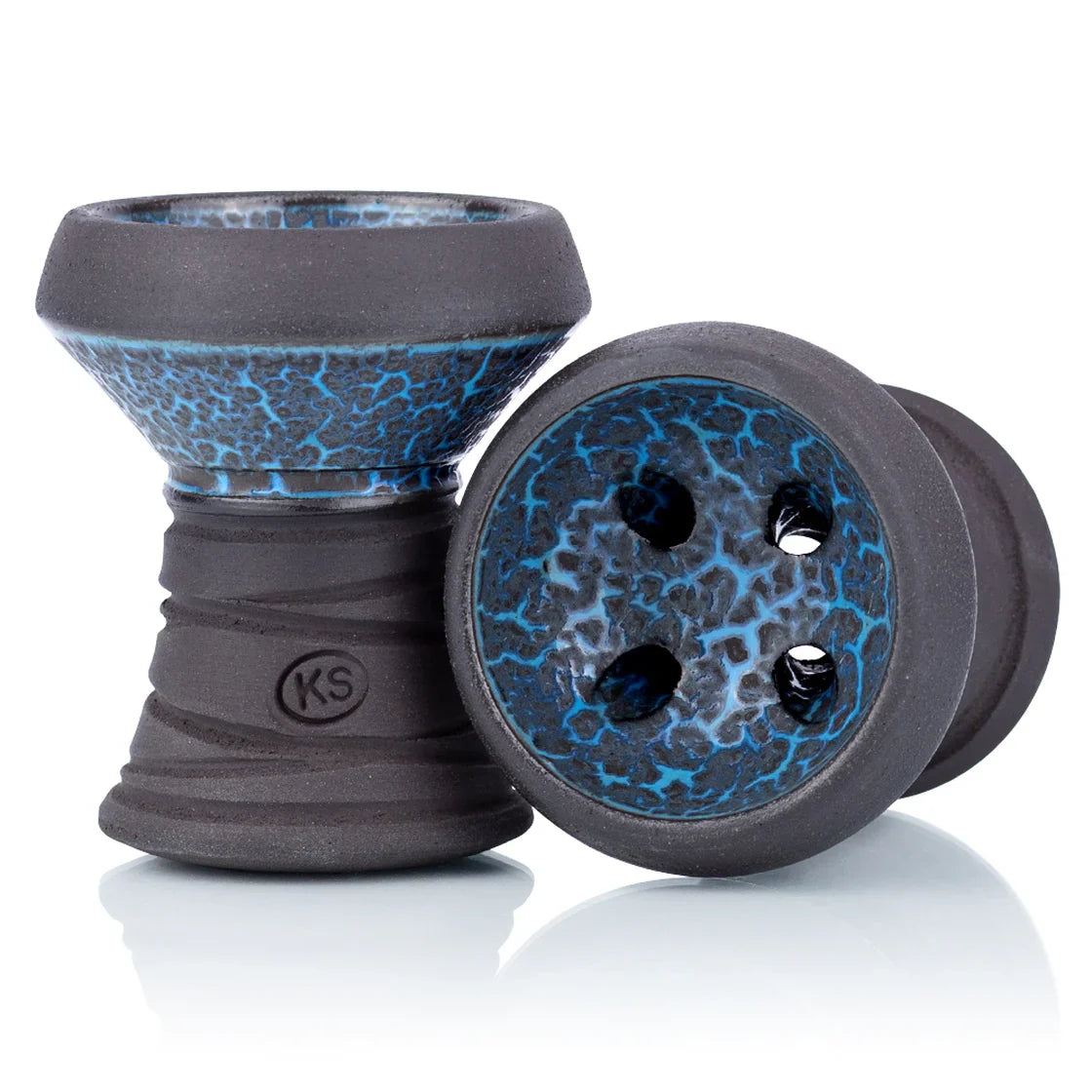 KS Appo Lava Edition Blue shisha tabakskop - handgemaakte waterpijp kop met klei-steenformule uit Duitsland