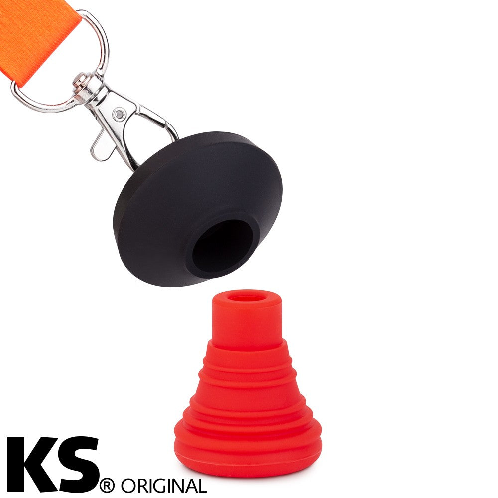 KS Appolino rood shisha mondstuk met oranje draagkoord - hygiënisch waterpijp accessoire