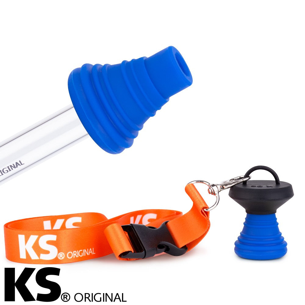KS Hygiene mondstuk Appolino blauw - hygiënisch shisha mondstuk met beschermkap voorkant