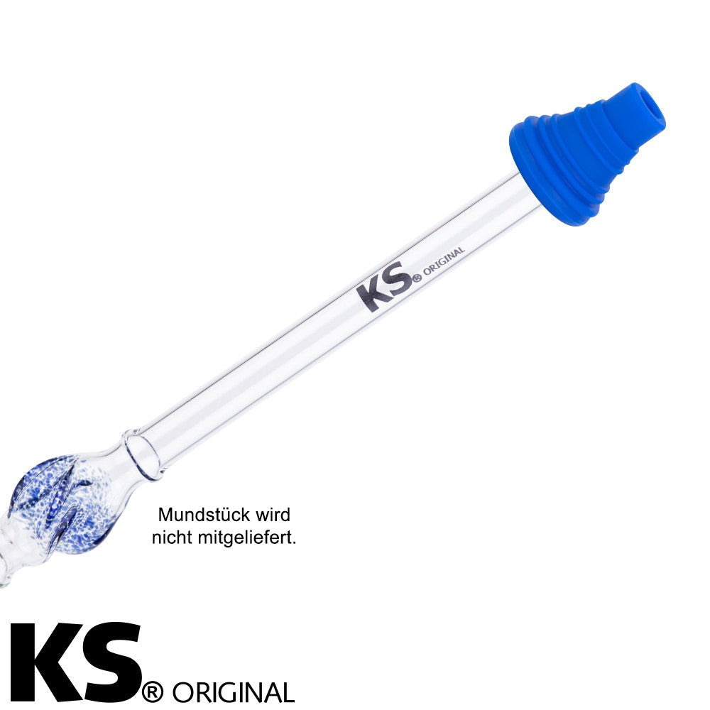 KS Hygiene mondstuk Appolino blauw met zwarte beschermkap - herbruikbaar shisha mondstuk