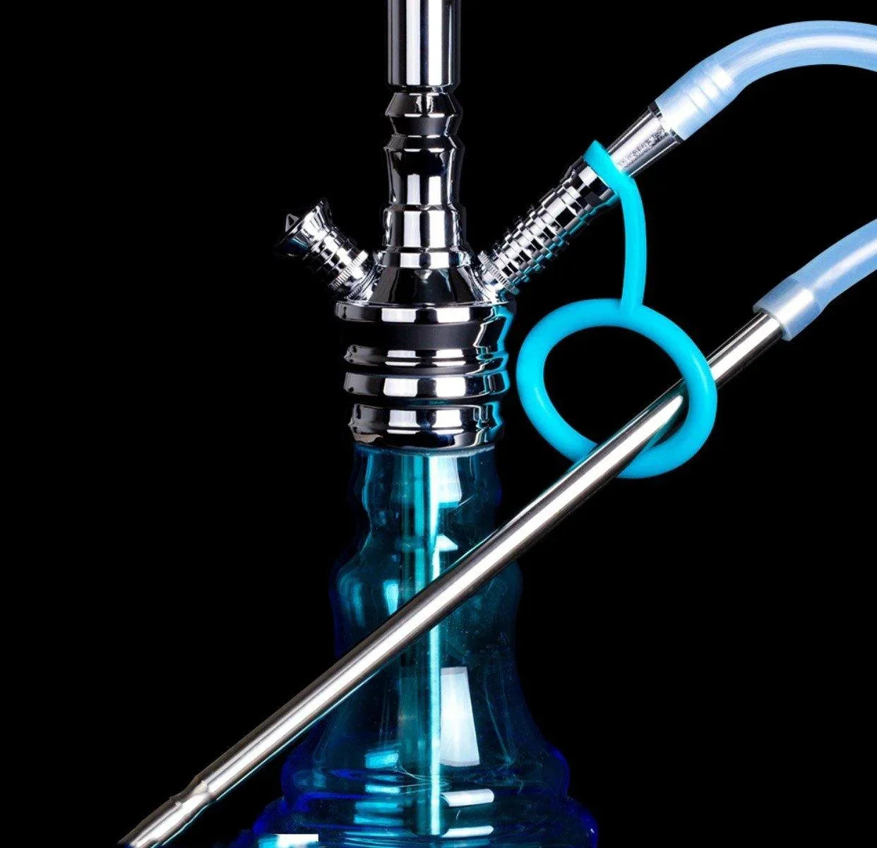 KS Original Tongo Blauw 2-in-1 siliconen accessoire voor waterpijp slangen detail