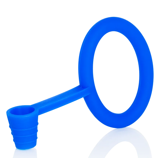 KS Original Tongo Blauw siliconen shisha slang handgreep en waterpijp tangenhouder vooraanzicht
