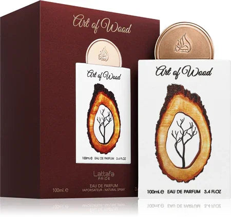Lattafa Art of Wood eau de parfum fles - houtachtig oriëntaals herenparfum met ceder, sandelhout en amber
