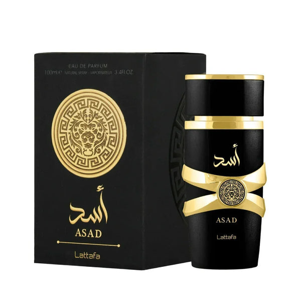 Lattafa Asad eau de parfum - oriëntaals houtachtig herenparfum met amber en rook